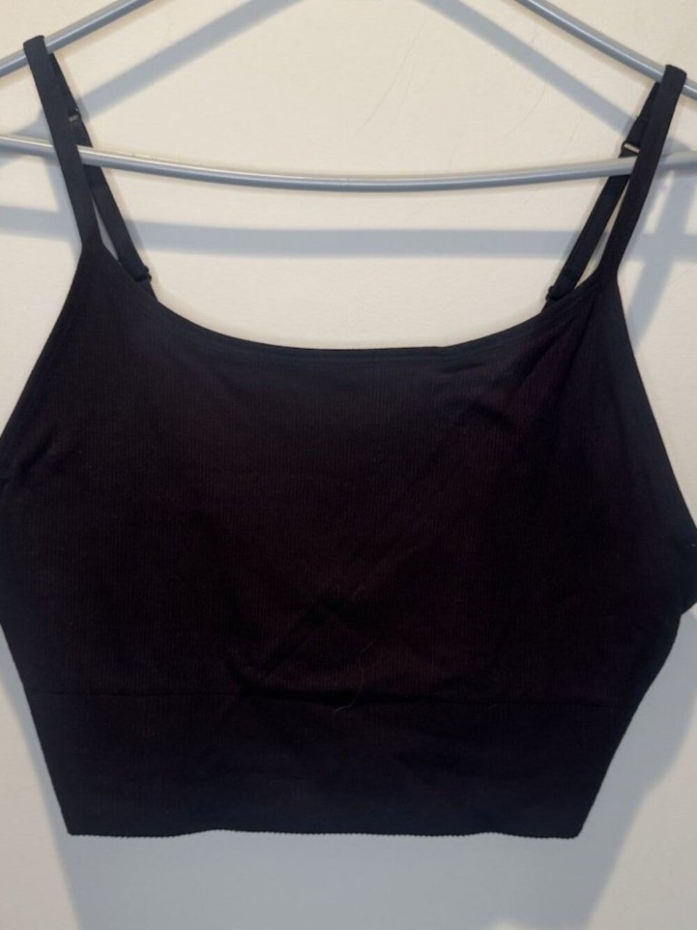 Old navy‎ Active Womens Black Ribbed Knit Brami Top Adjustable Sports Bra 2X NEW